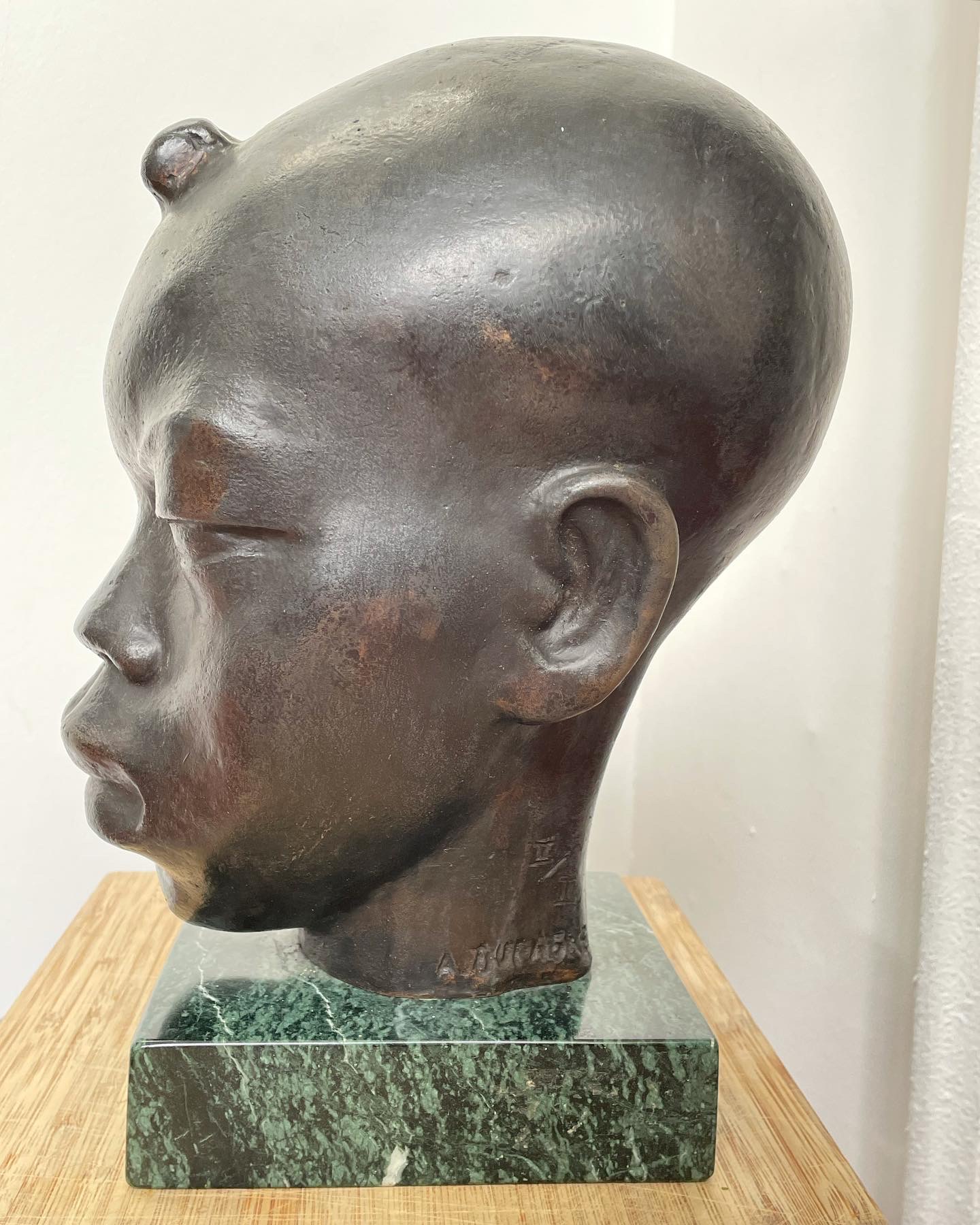 Aurore-Morisse-Arthur-Dupagne-tete-bronze-africain-antiquaire-liège-sculpteur-artiste-belge-xxe2