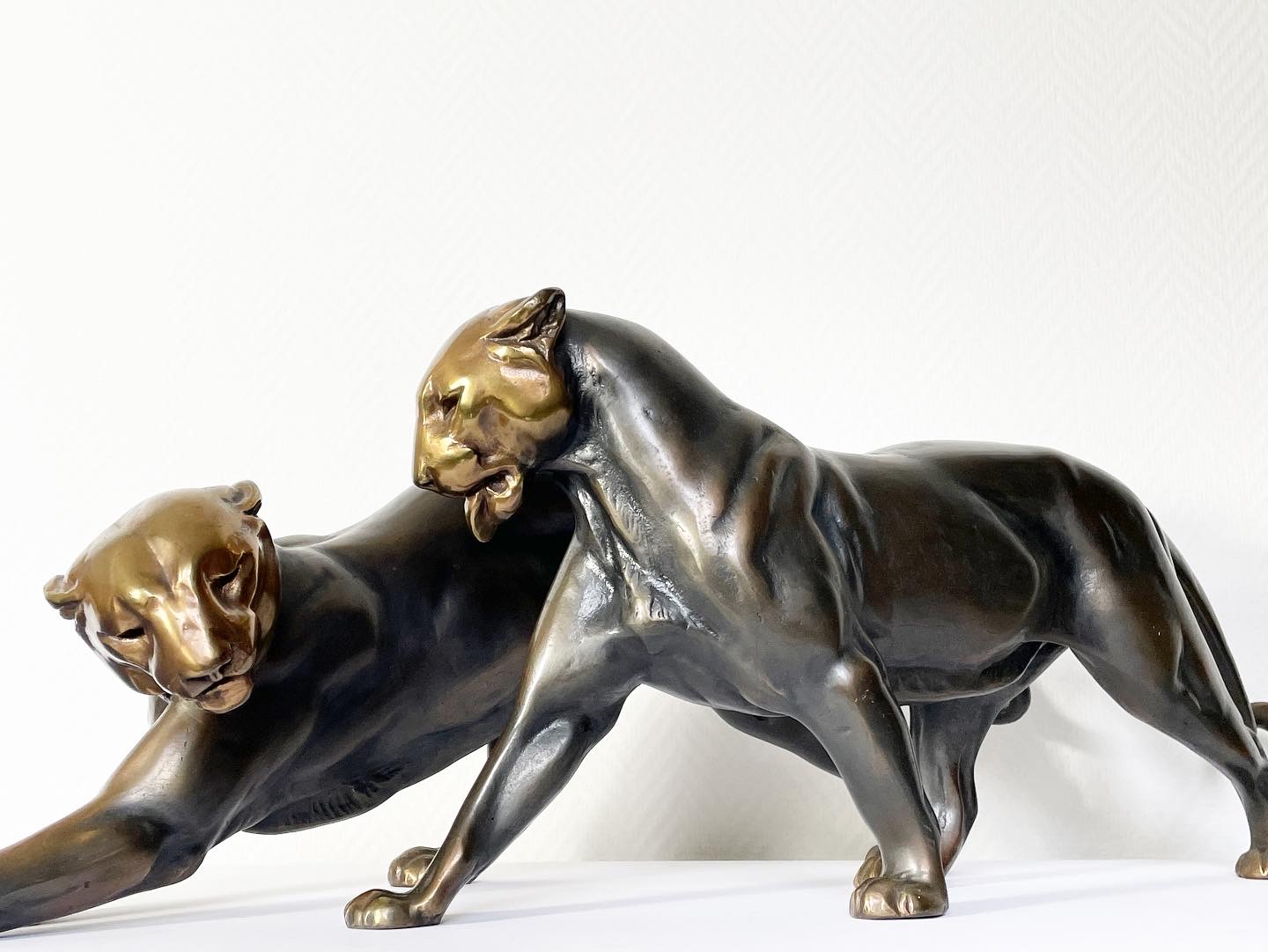 Lionne-guépard-bronze-animaux-patine-paire-art-deco-XXe-aurore-morisse-affaire-conclue13