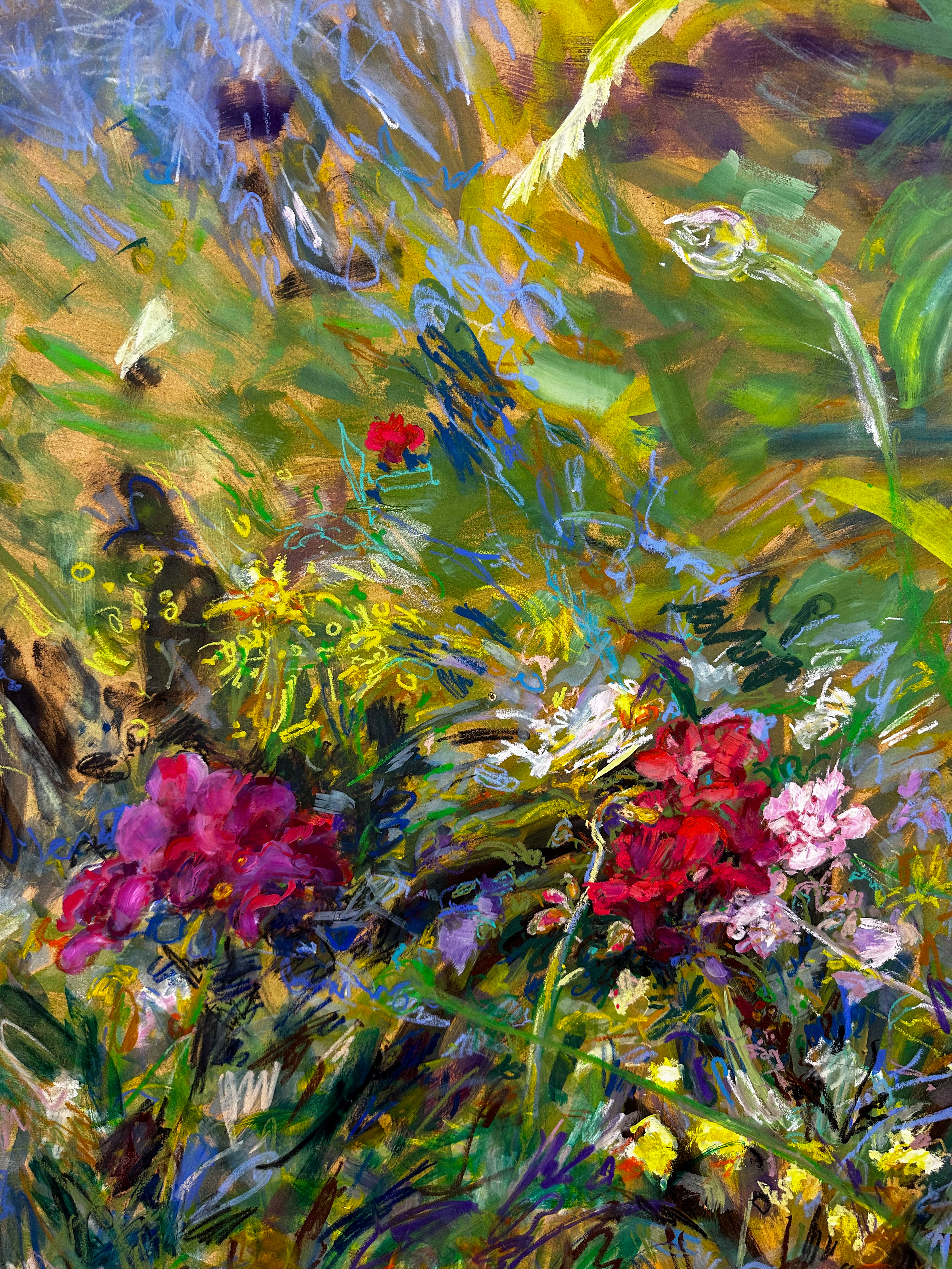 IMG_9859aurore morisse affaire conclue tableau huile sur panneau pastel fanny masereel liège fleurs paysage couleurs décoration 21e siècle artiste femme collection