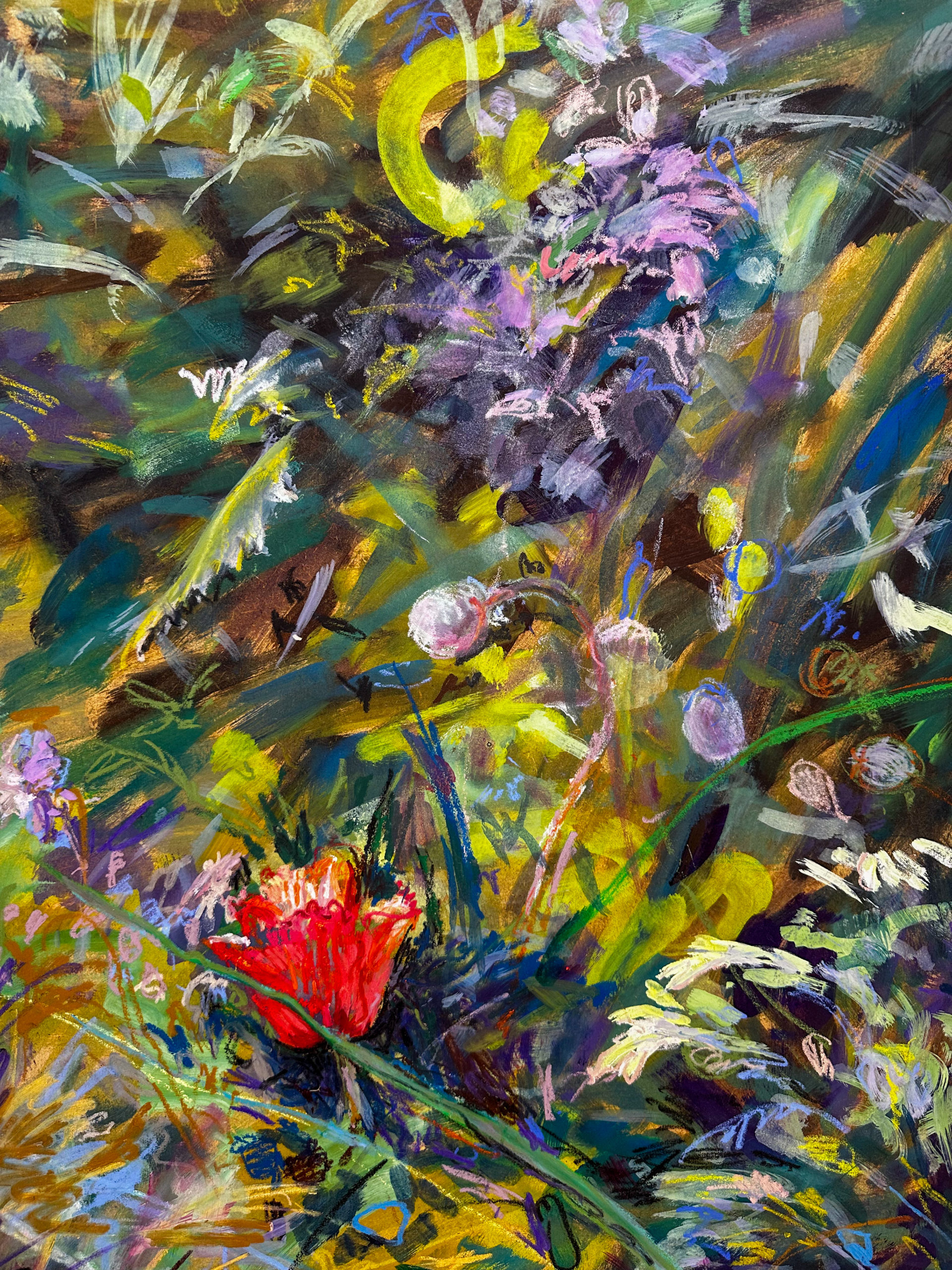 IMG_9860aurore morisse affaire conclue tableau huile sur panneau pastel fanny masereel liège fleurs paysage couleurs décoration 21e siècle artiste femme collection