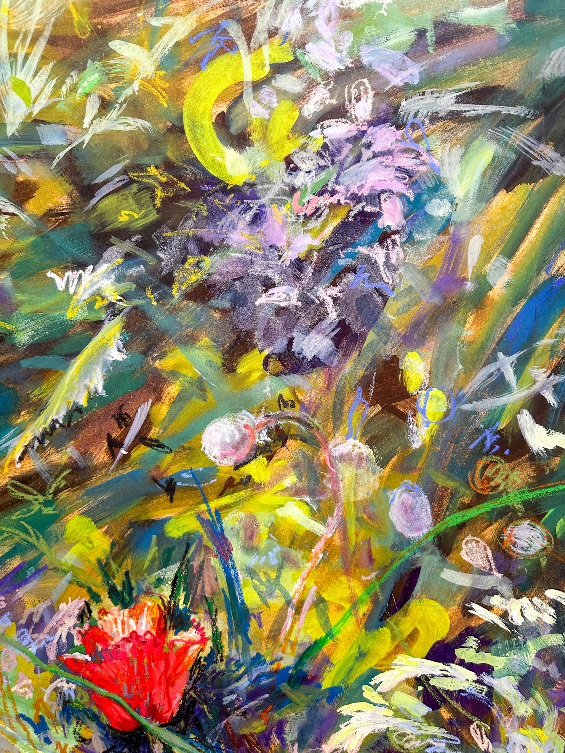 IMG_9862aurore morisse affaire conclue tableau huile sur panneau pastel fanny masereel liège fleurs paysage couleurs décoration 21e siècle artiste femme collection