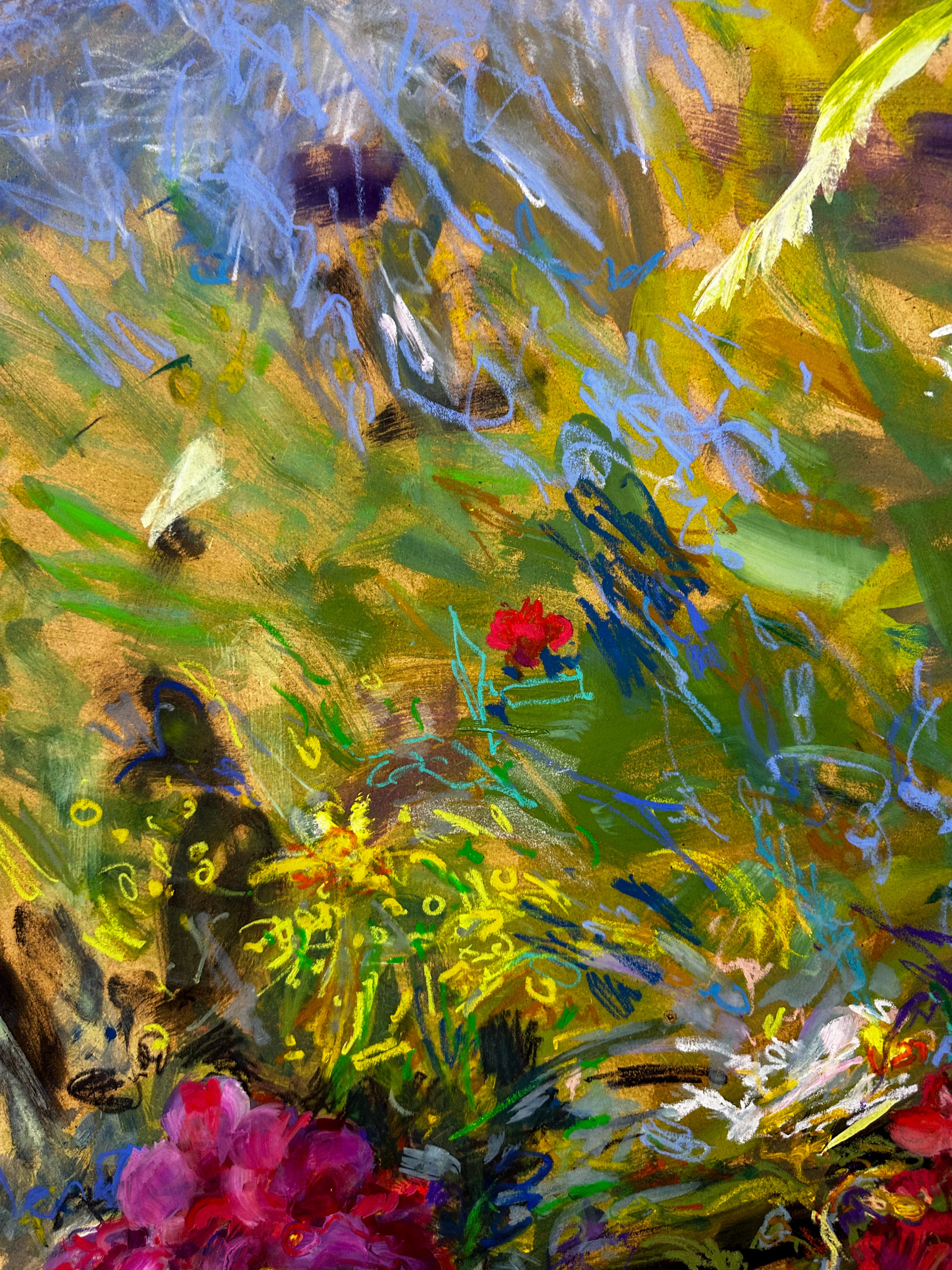 IMG_9863aurore morisse affaire conclue tableau huile sur panneau pastel fanny masereel liège fleurs paysage couleurs décoration 21e siècle artiste femme collection