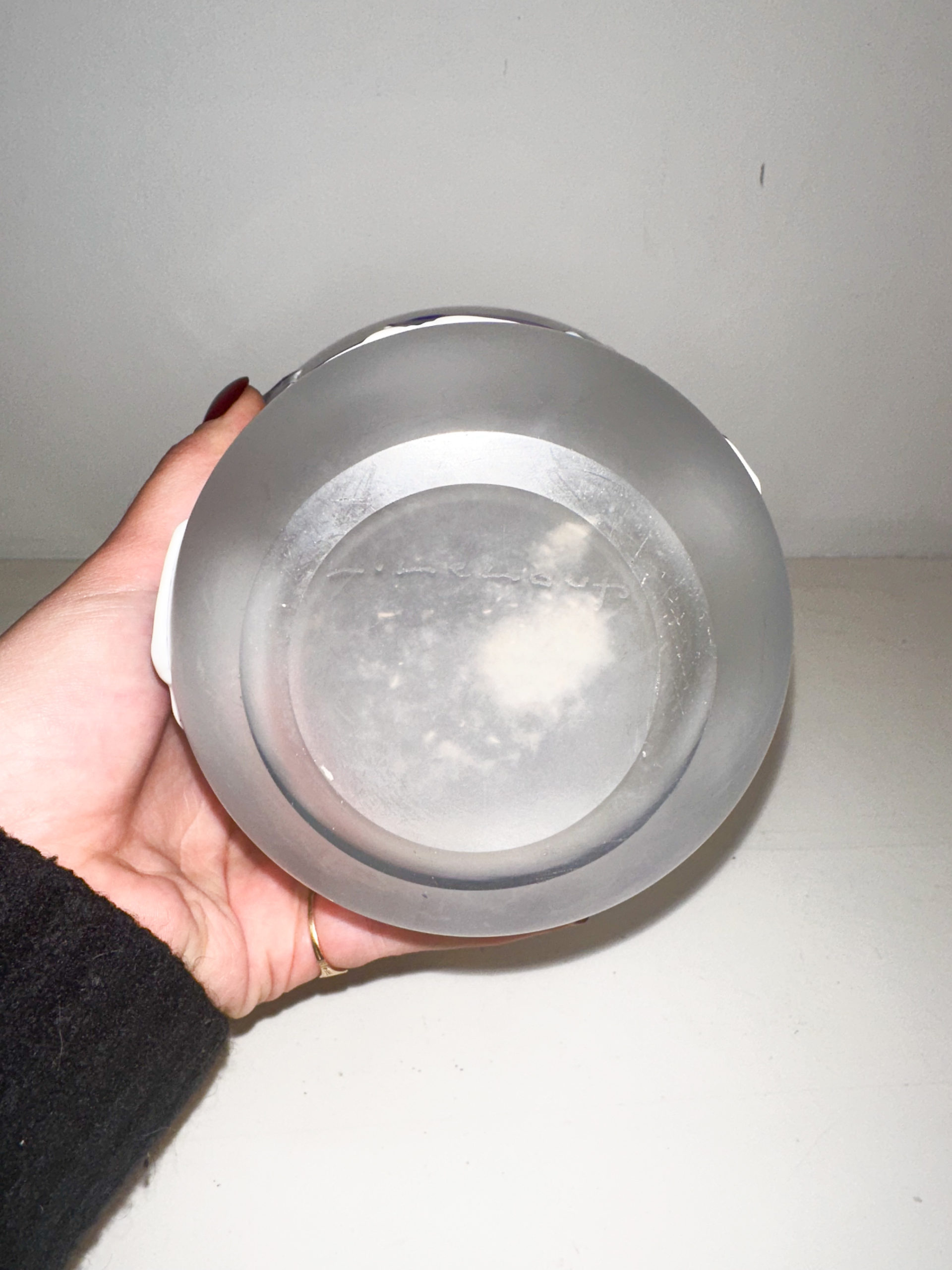 IMG_0361aurore morisse affaire conclue louis leloup verrerie vase mauve décoration val saint lambert liège belgique 20e siècle décoration collectionneur occasion