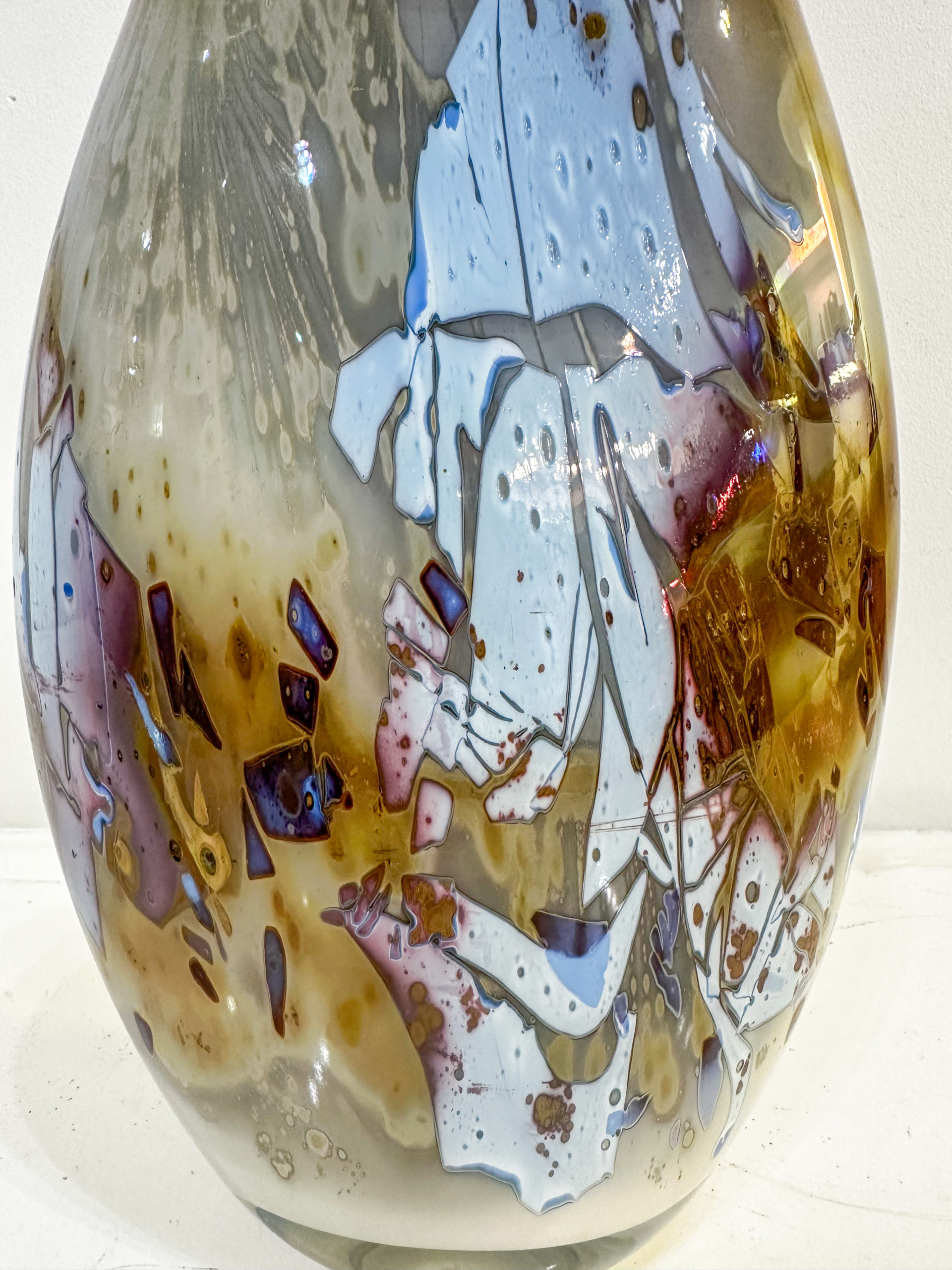 IMG_0363aurore morisse affaire conclue louis leloup verrerie vase bleu doré décoration val saint lambert liège belgique 20e siècle décoration collectionneur occasion