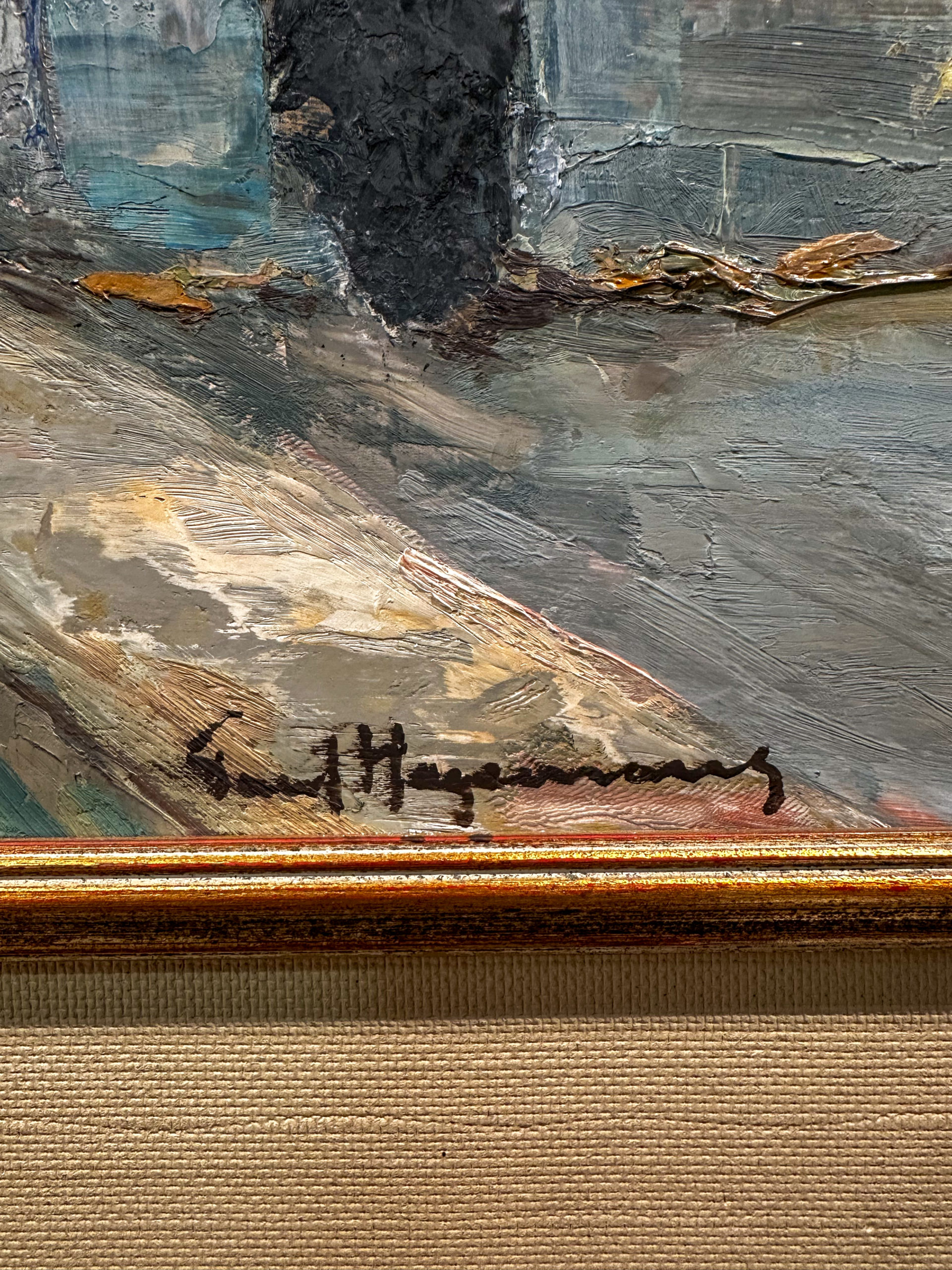 IMG_0860aurore morisse affaire conclue tableau paul hagemans belge 20e siècle impressioniste paysage art contemporain moderne collection belge