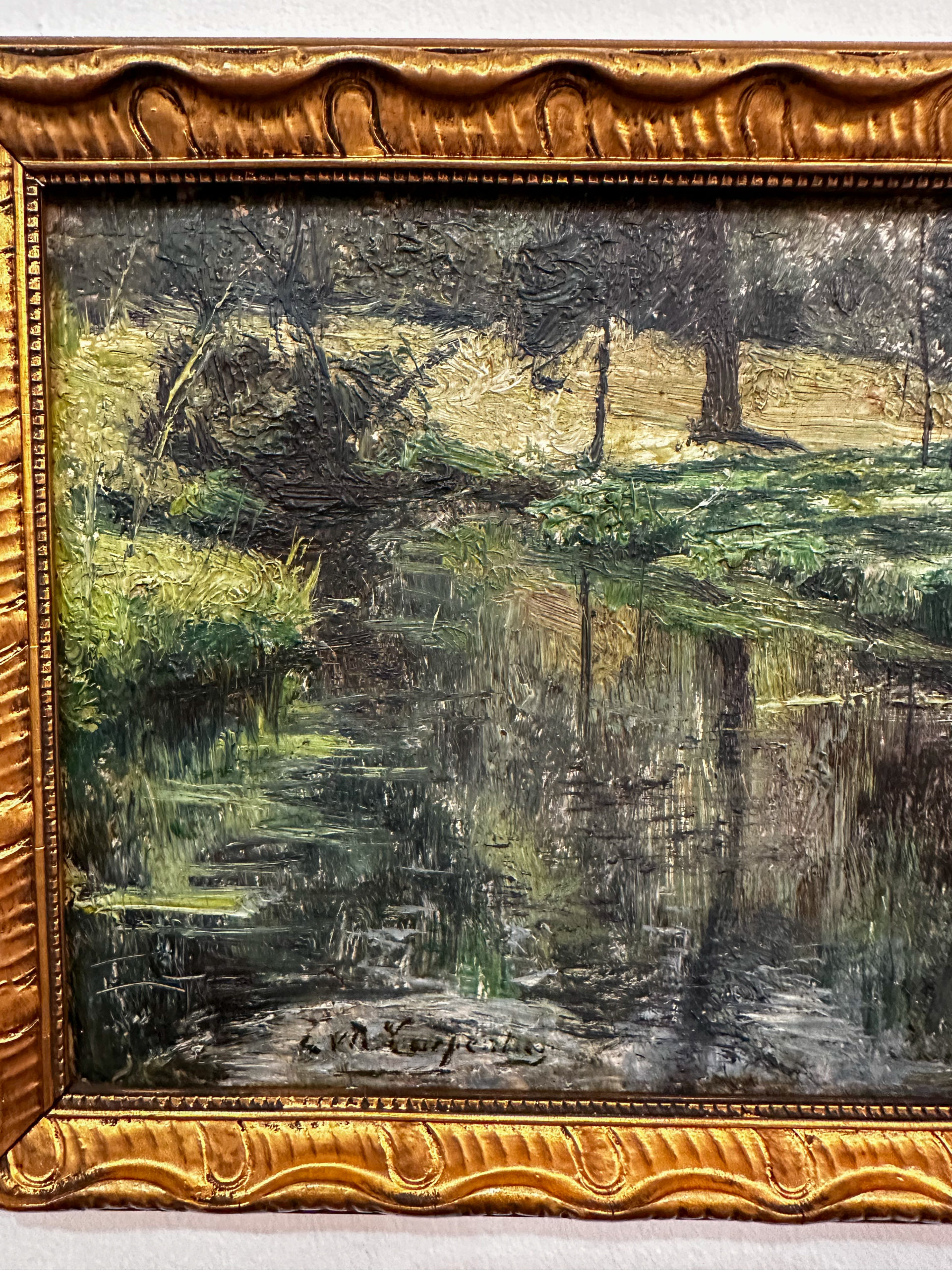 IMG_0881aurore morisse affaire conclue tableau evariste carpentier paysage impressionisme 20e siècle belge petit format collectionneur collection