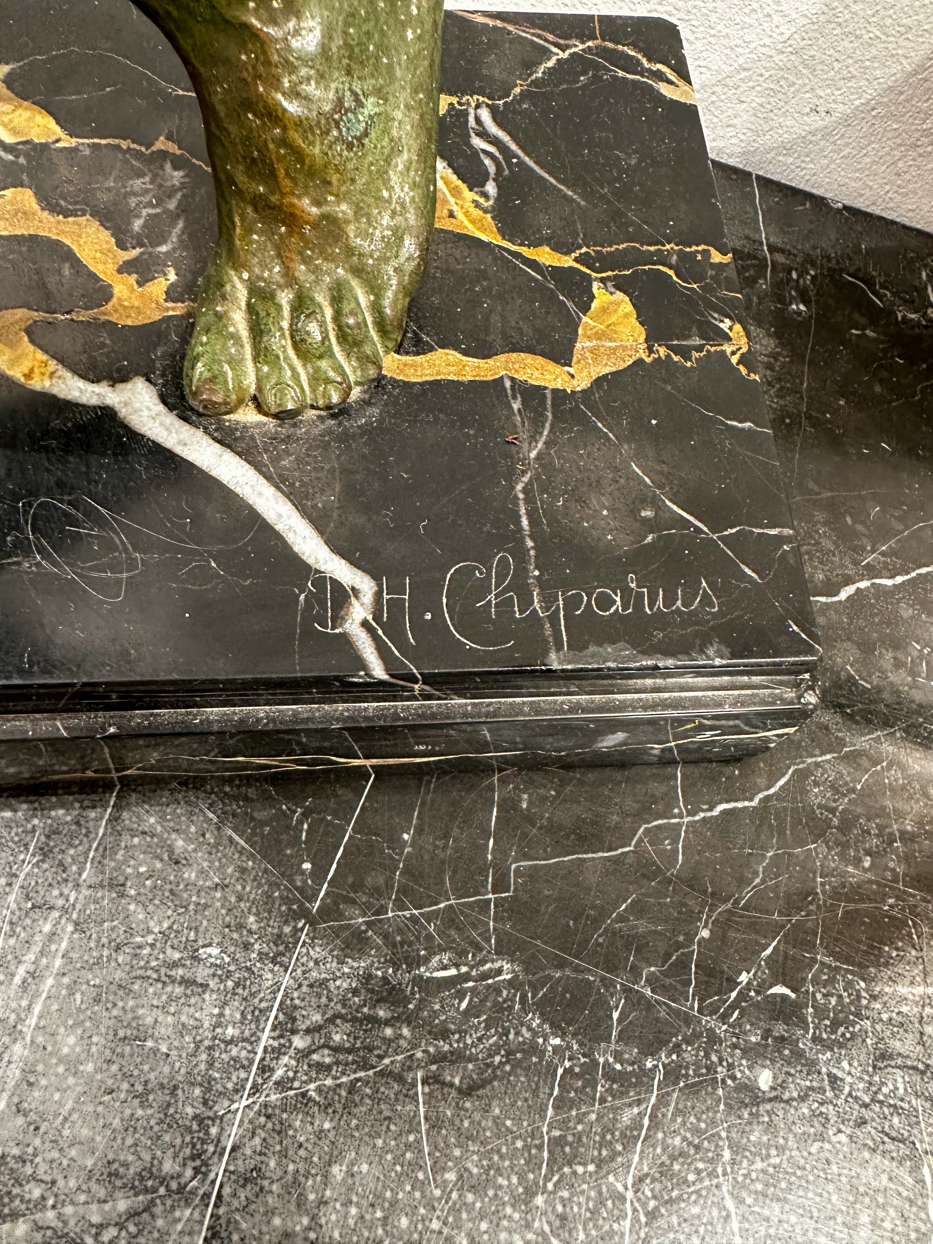 IMG_1143aurore morisse affaire conclue sculpture bronze chiparus art deco chasseur panthère années 30 20e siècle homme