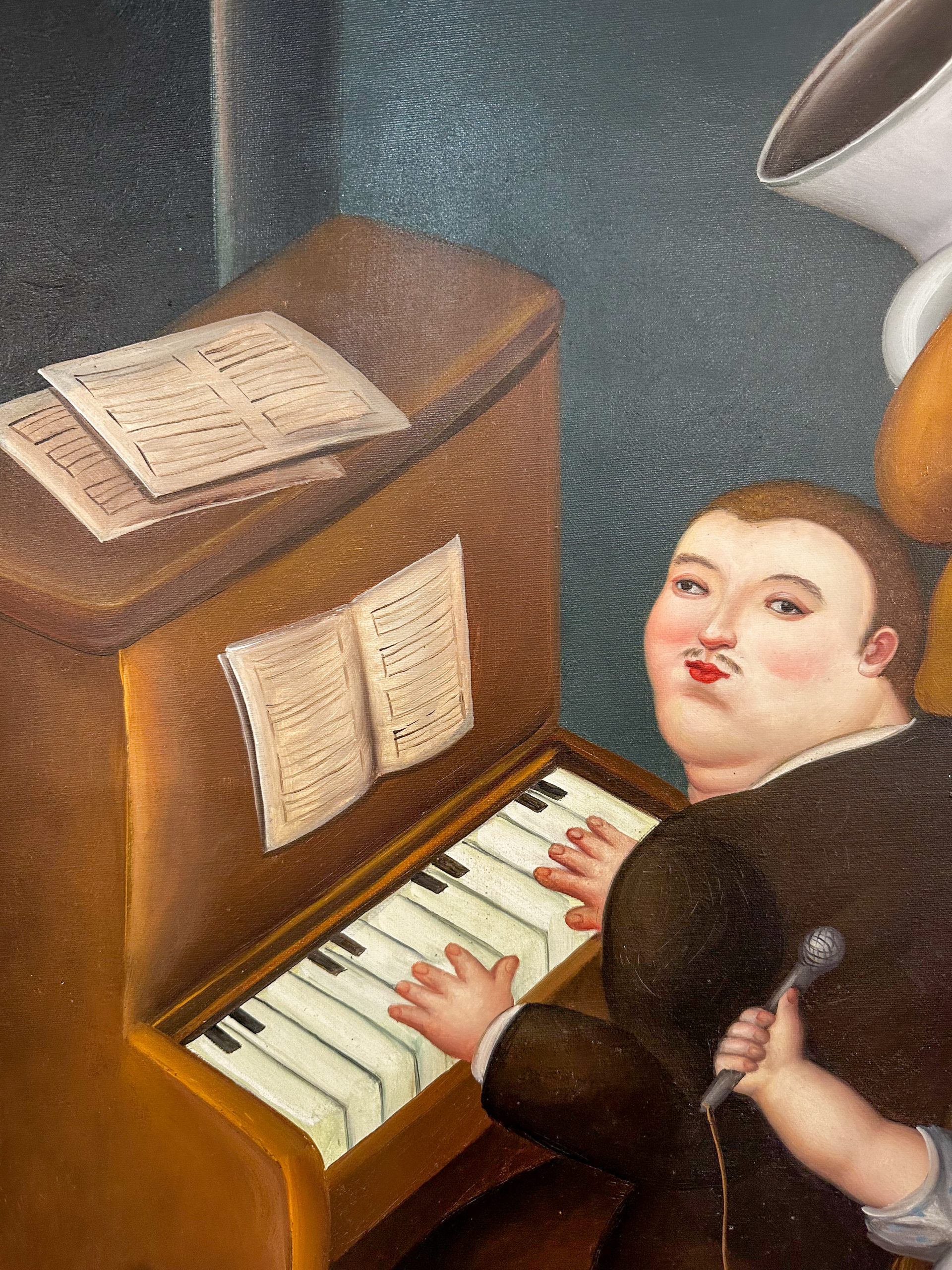 IMG_1180aurore morisse affaire conclue tableau botero inspiration décoration musique orchestre scène de genre 20e siècle art contemporain moderne décoration