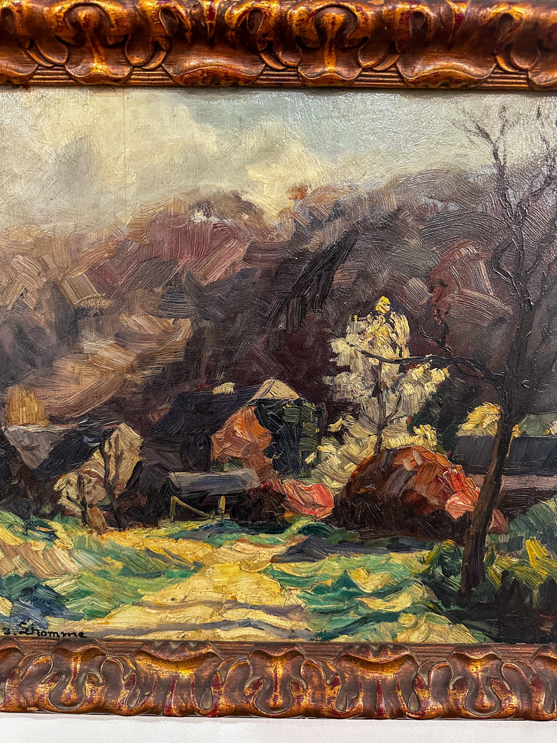 IMG_1191aurore morisse affaire conclue tableau paysage impressionisme modeste jean lhomme peintre belge liège liégeois 20e siècle 19e décoration collection collectionneur