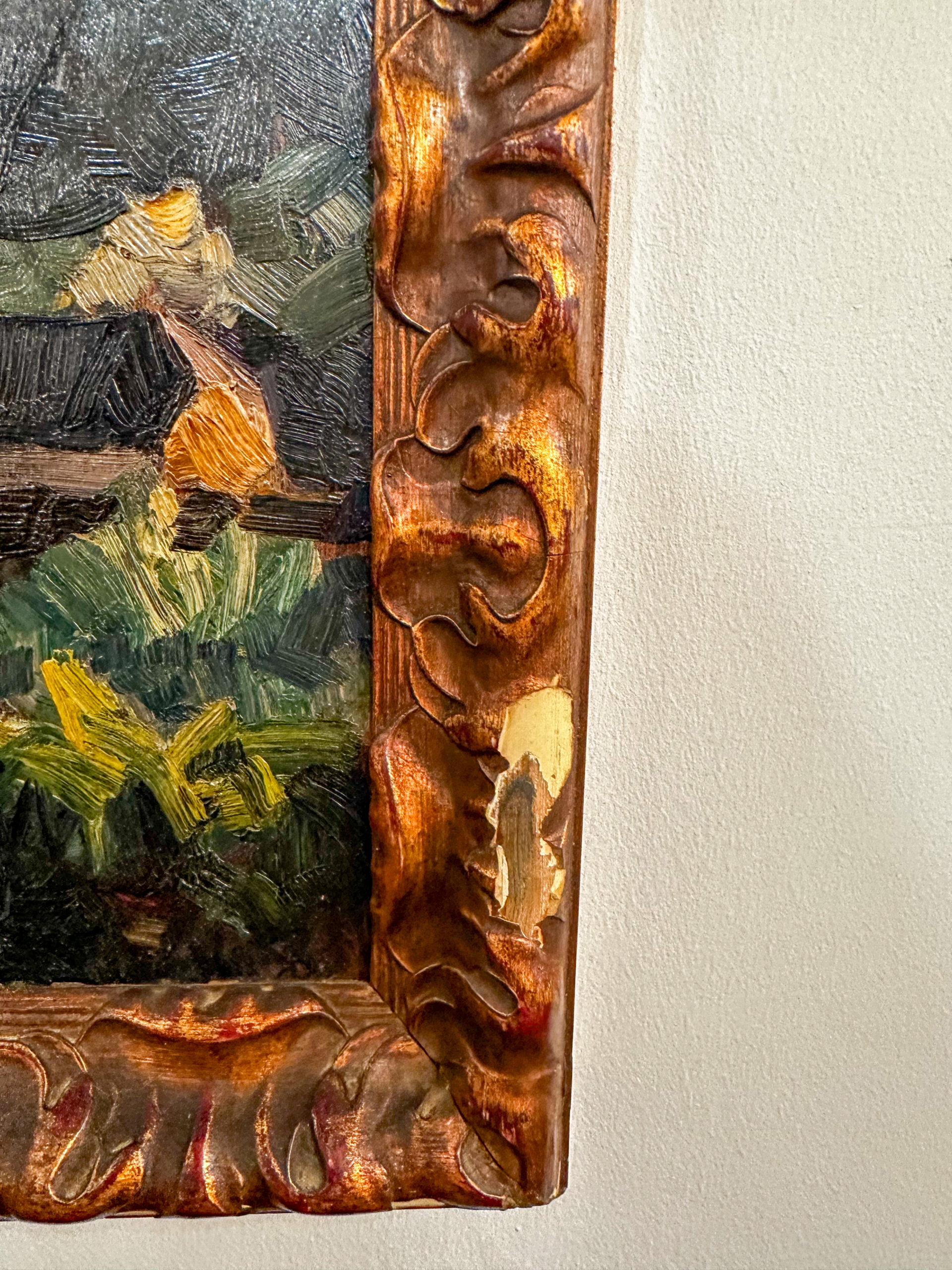 IMG_1194aurore morisse affaire conclue tableau paysage impressionisme modeste jean lhomme peintre belge liège liégeois 20e siècle 19e décoration collection collectionneur