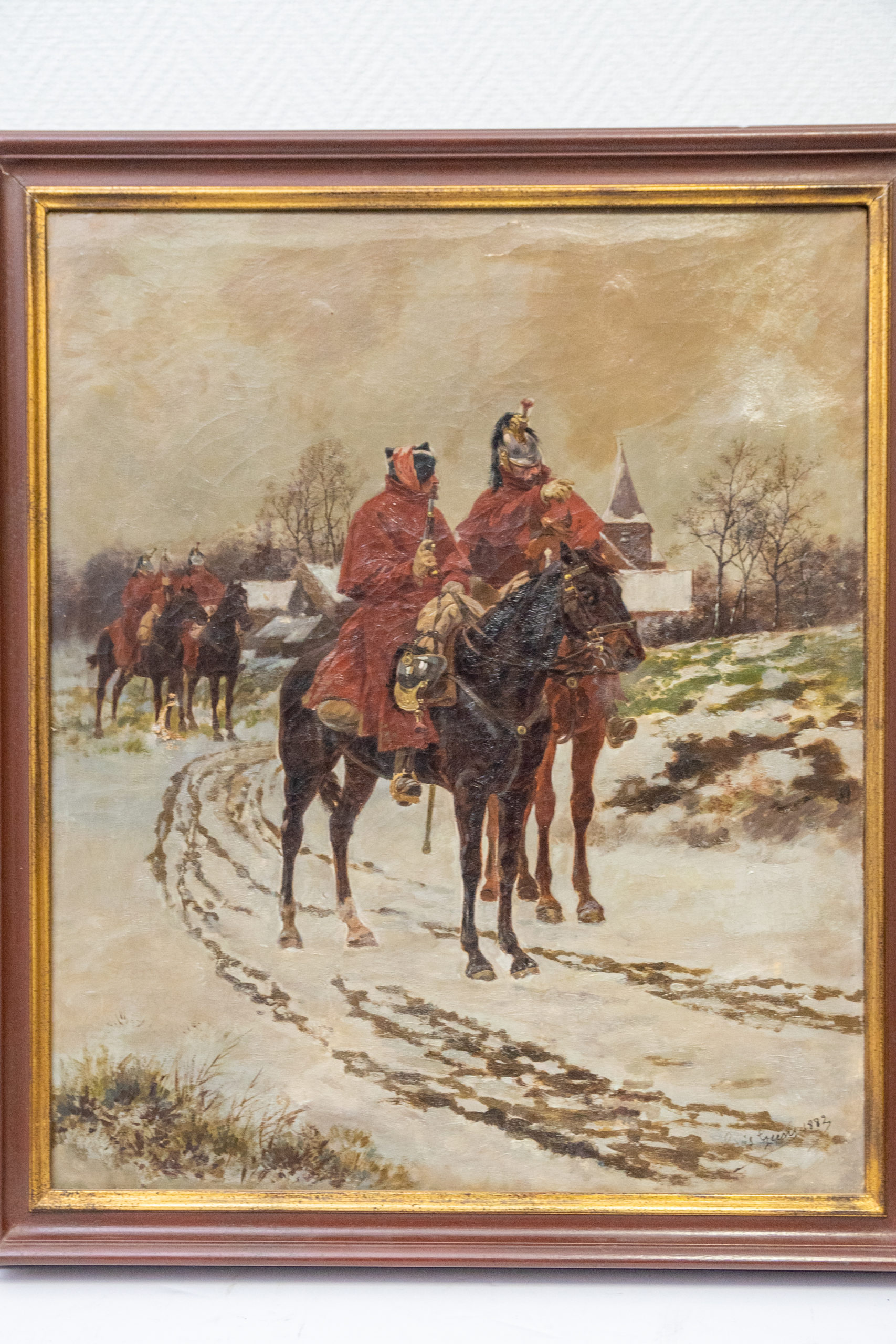 Louis-geens-1882-cavalier-cheval-rouge-huile-sur-toile-aurore-morisse-Antiquaire-affaire-conclue-liège-paris2-1