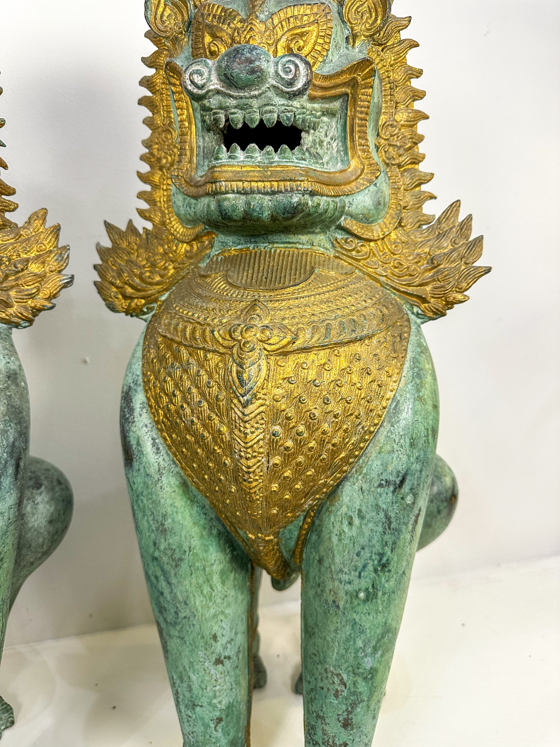 IMG_9223aurore morisse affaire conclue lions bronze cuivre asiatique décoration extérieure intérieur asie thailande collectionneur