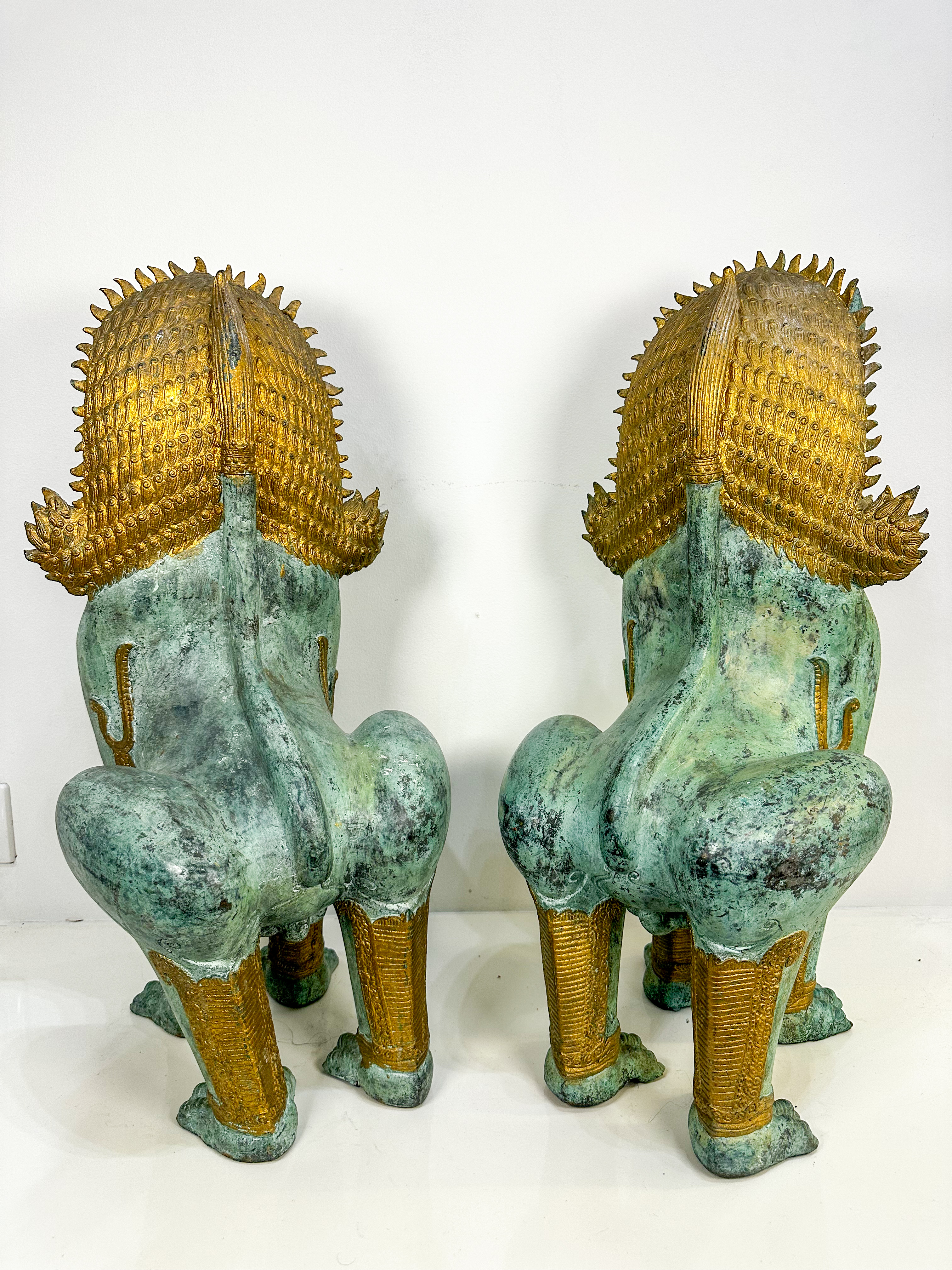 IMG_9224aurore morisse affaire conclue lions bronze cuivre asiatique décoration extérieure intérieur asie thailande collectionneur