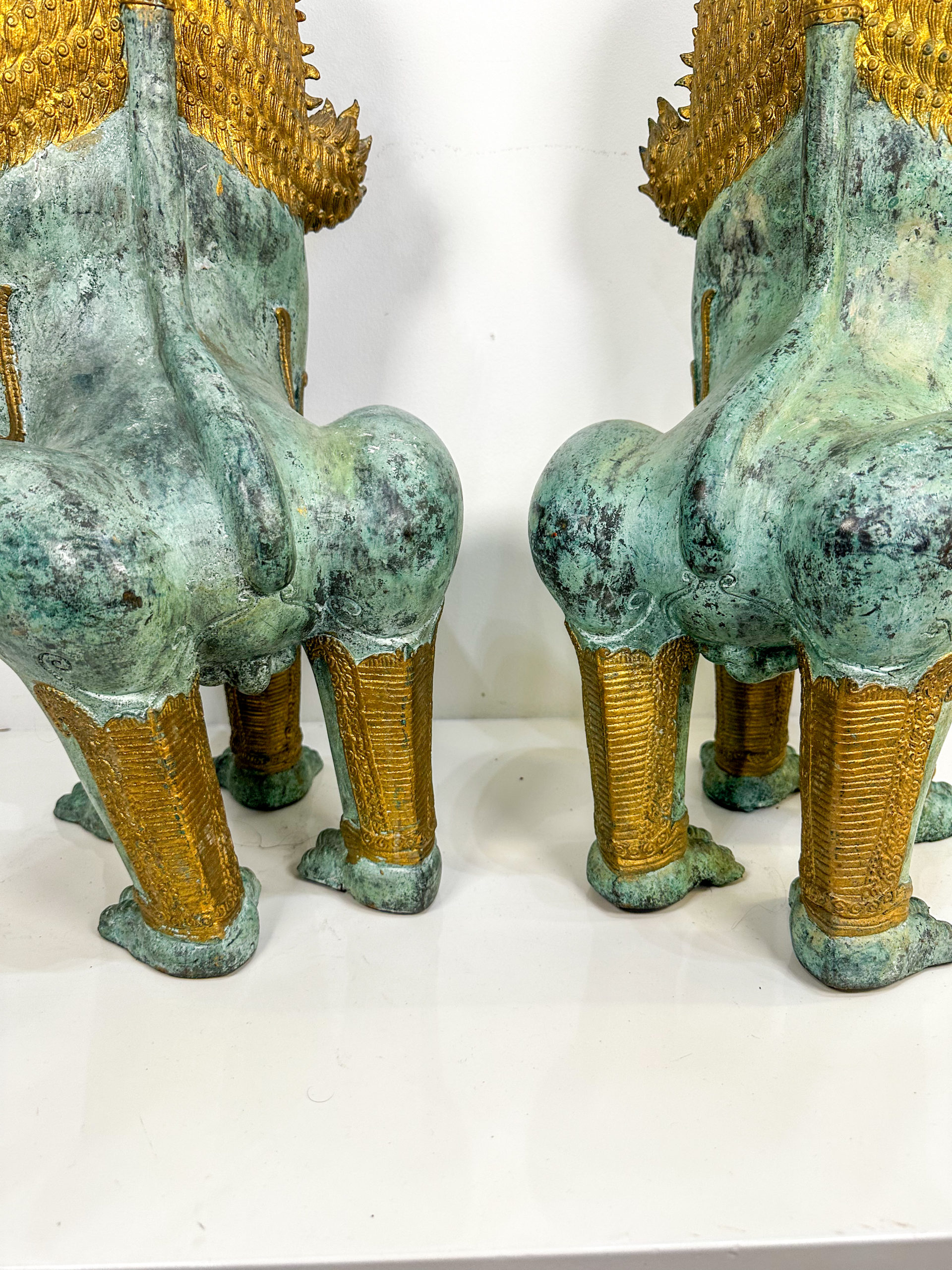 IMG_9226aurore morisse affaire conclue lions bronze cuivre asiatique décoration extérieure intérieur asie thailande collectionneur