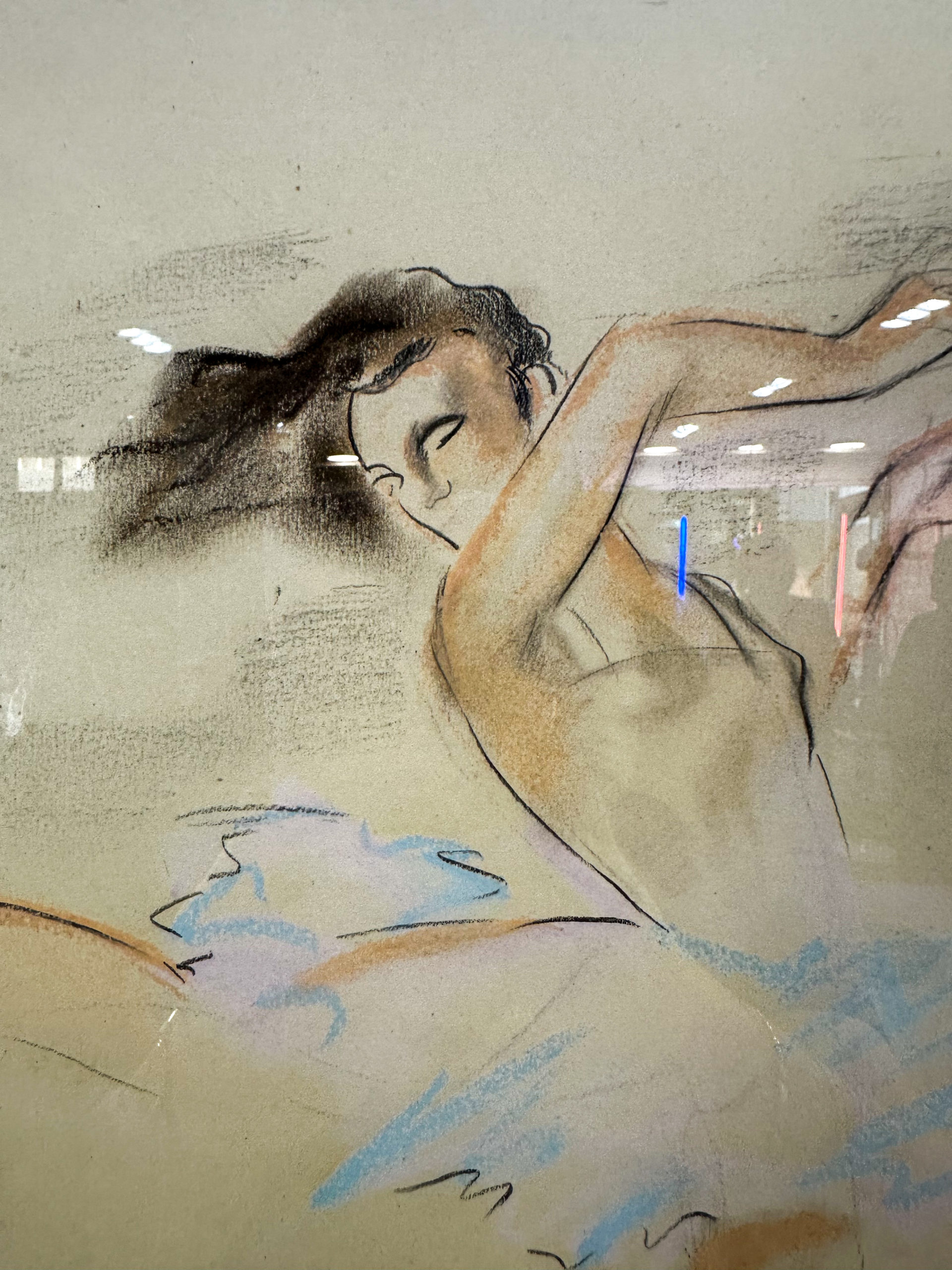 IMG_9264aurore morisse affaire conclue tableau paul daxhelet danseuse dessin aquarelle liège belgique 20e siècle art moderne contemporain petit format collectionneur sport décoration