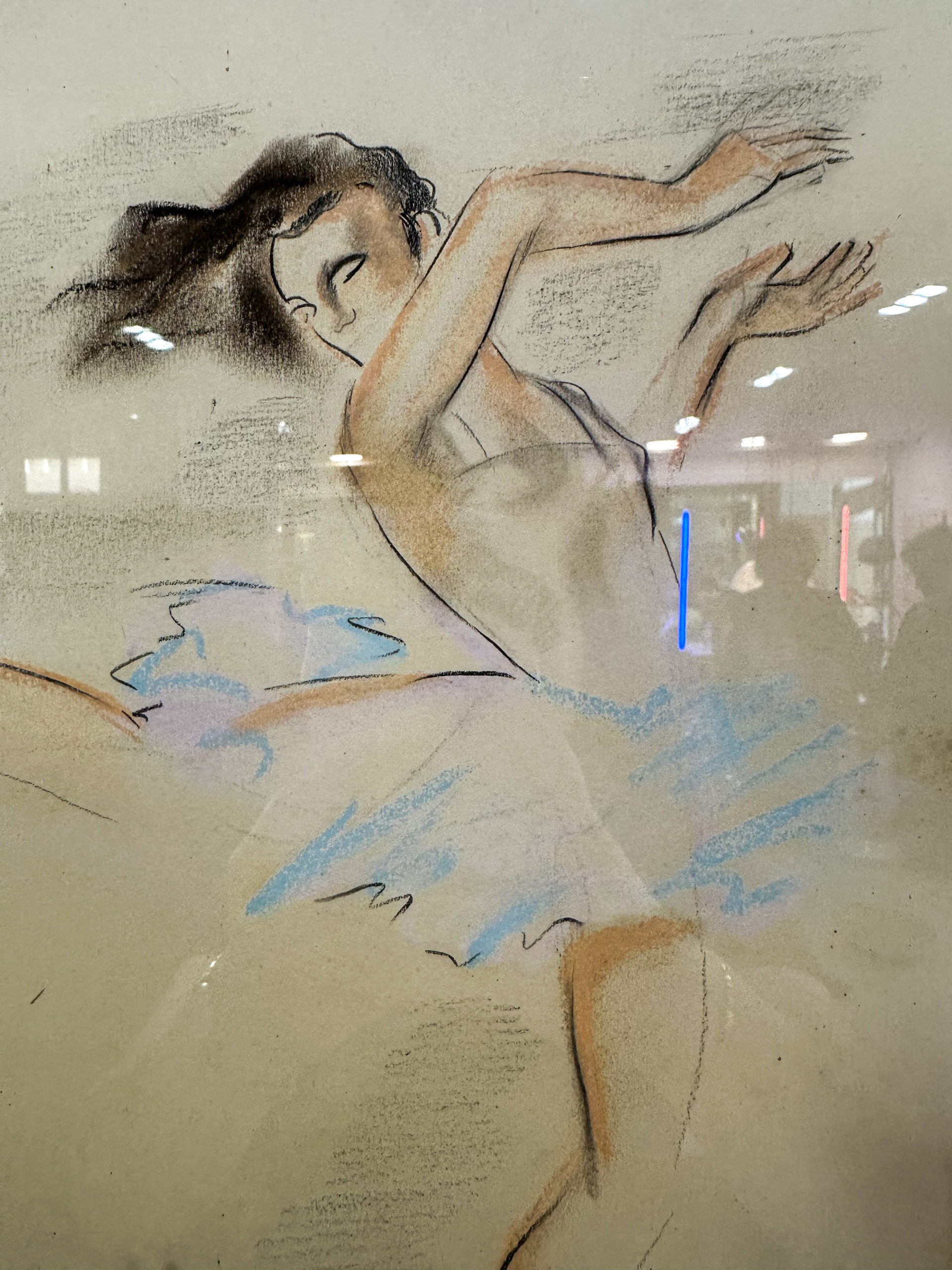 IMG_9265aurore morisse affaire conclue tableau paul daxhelet danseuse dessin aquarelle liège belgique 20e siècle art moderne contemporain petit format collectionneur sport décoration