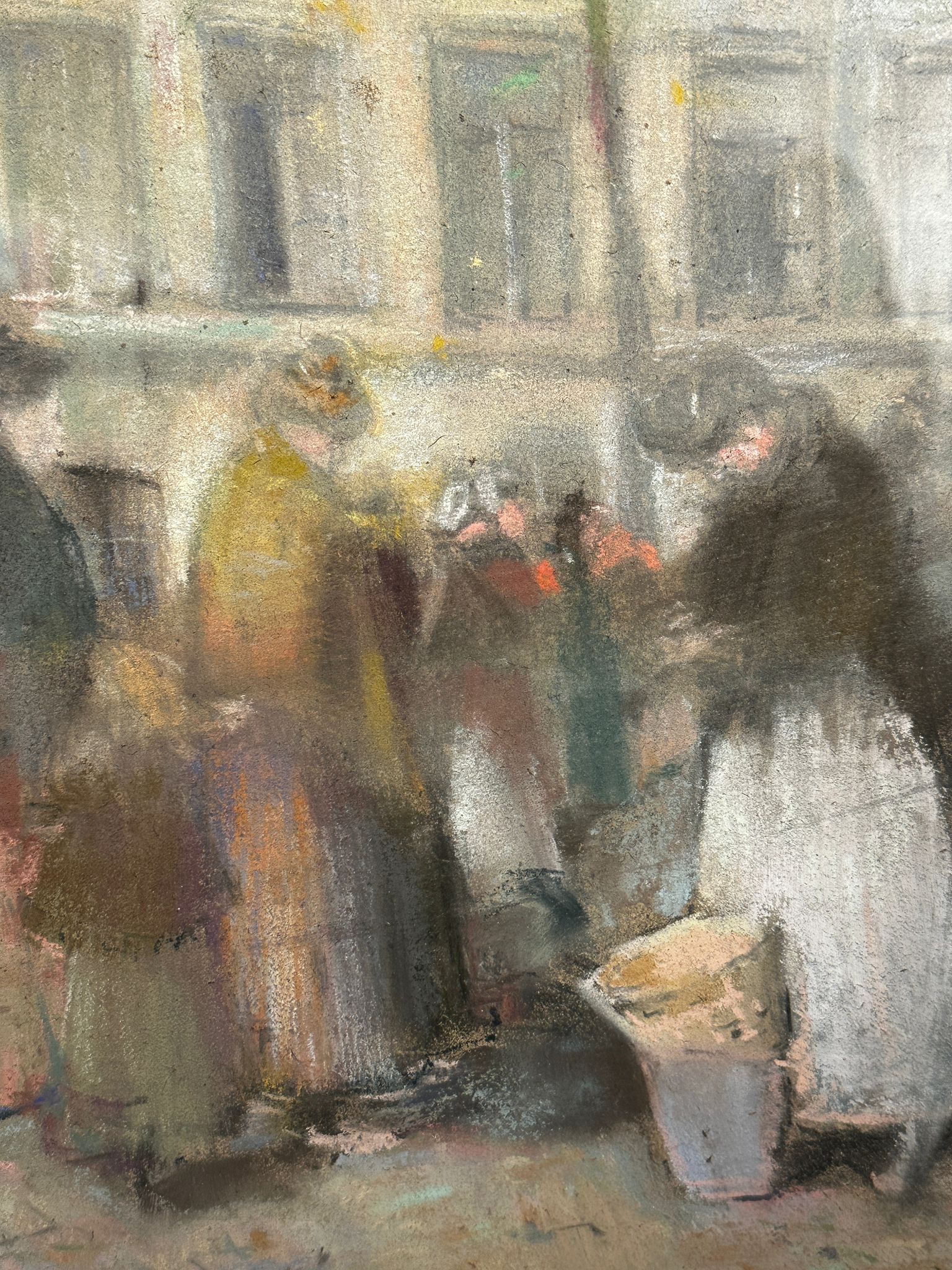 7fe5ba93-fc81-4d54-ac71-6c7617c5239aaurore morisse affaire conclue tableau lucien frank pastel belge bruxelles réalisme naturalisme 19e siècle moderne contemporain collectionneur investissement décoration