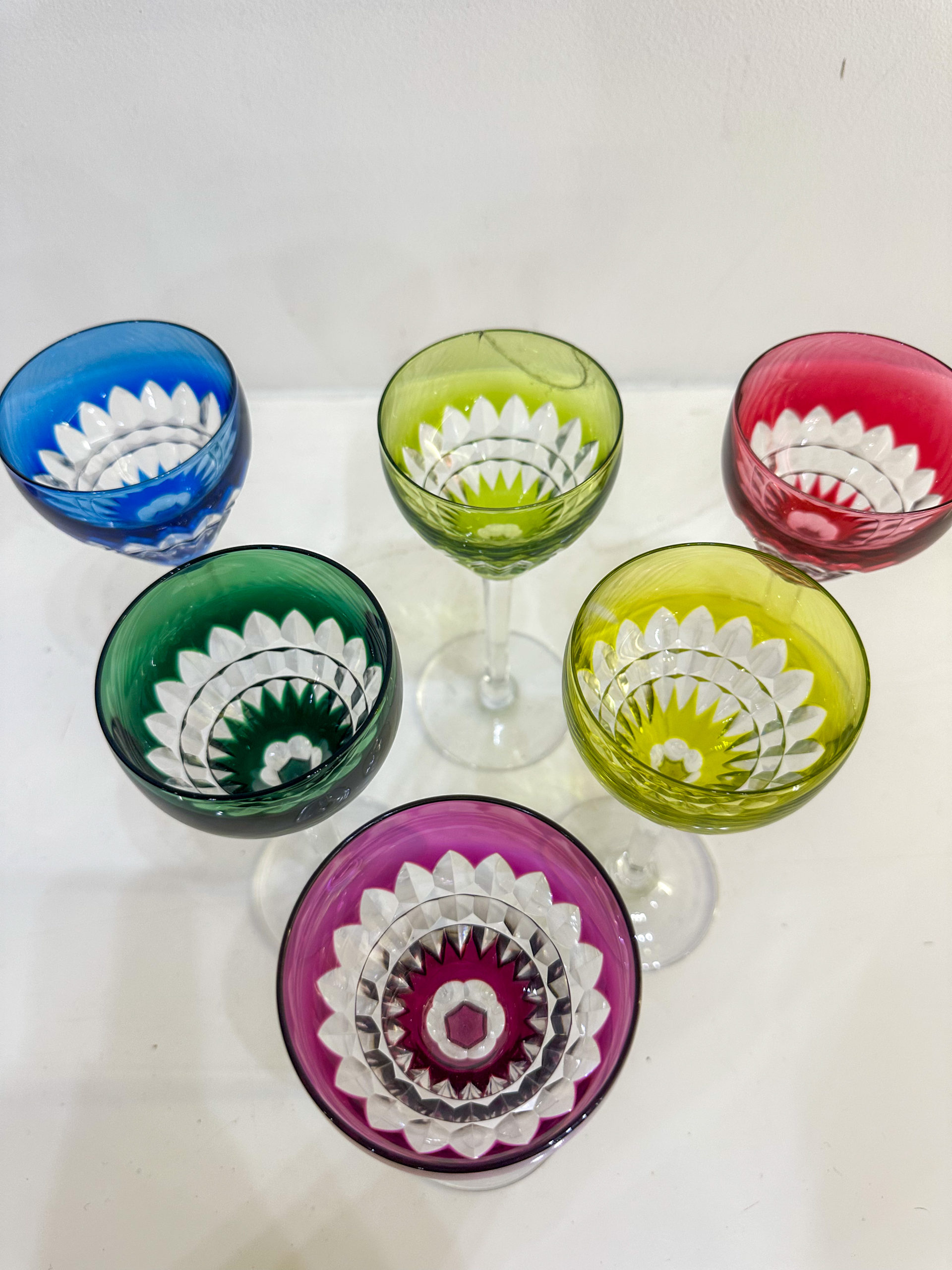 IMG_0413aurore morisse affaire conclue val saint lambert verres carafe cristal service de table art de la table couleur seconde main occasion vintage