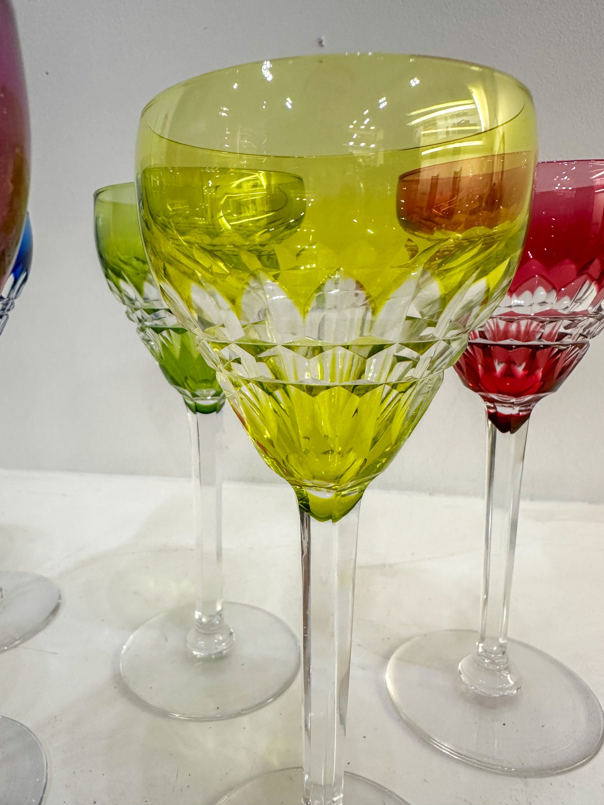 IMG_0414aurore morisse affaire conclue val saint lambert verres carafe cristal service de table art de la table couleur seconde main occasion vintage