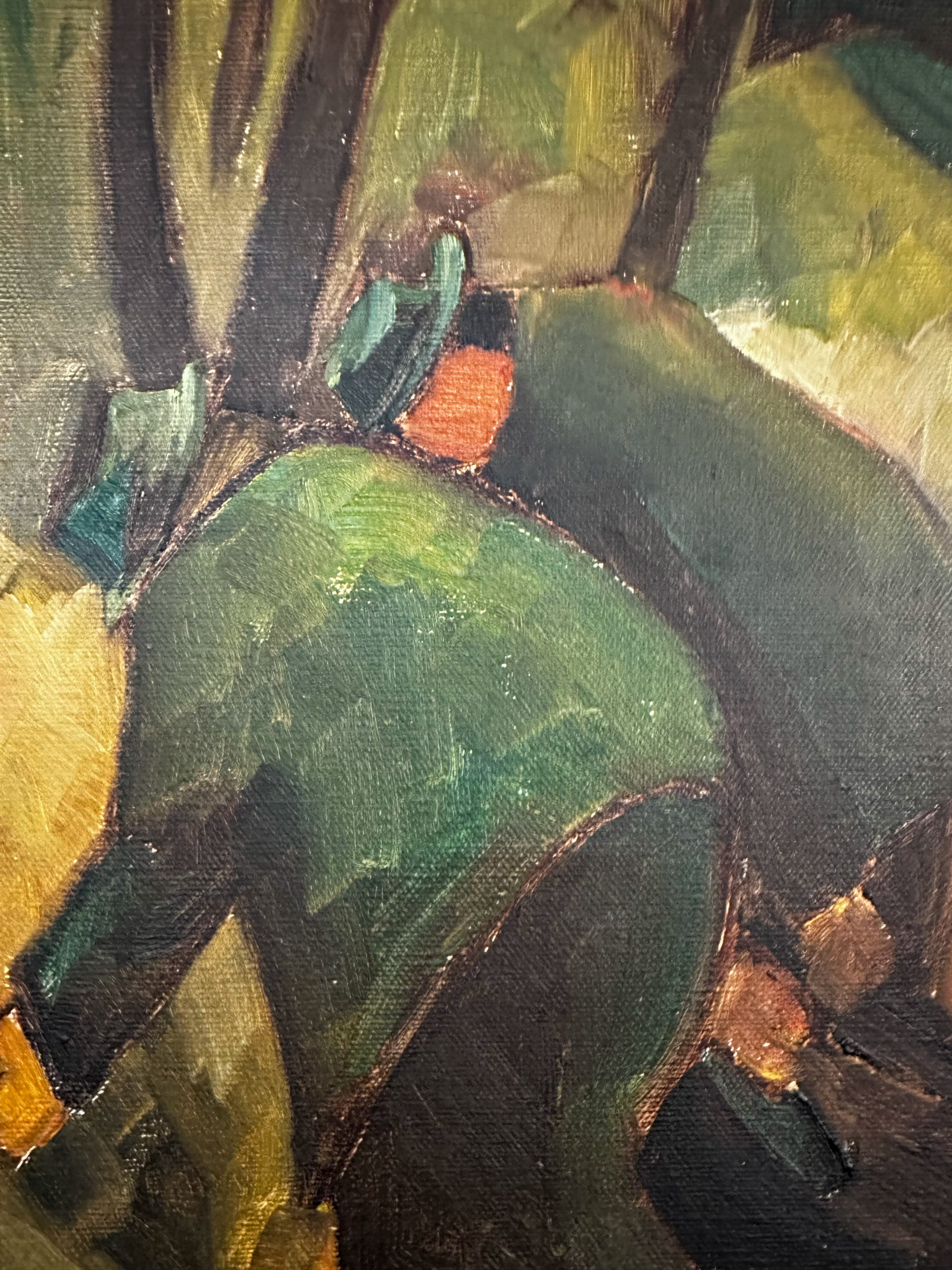 IMG_0783aurore morisse affaire conclue tableau milo dardenne dépeceur chasseur huile sur toile 20e siècle belge cubiste naïf art moderne contemporain collectionneur