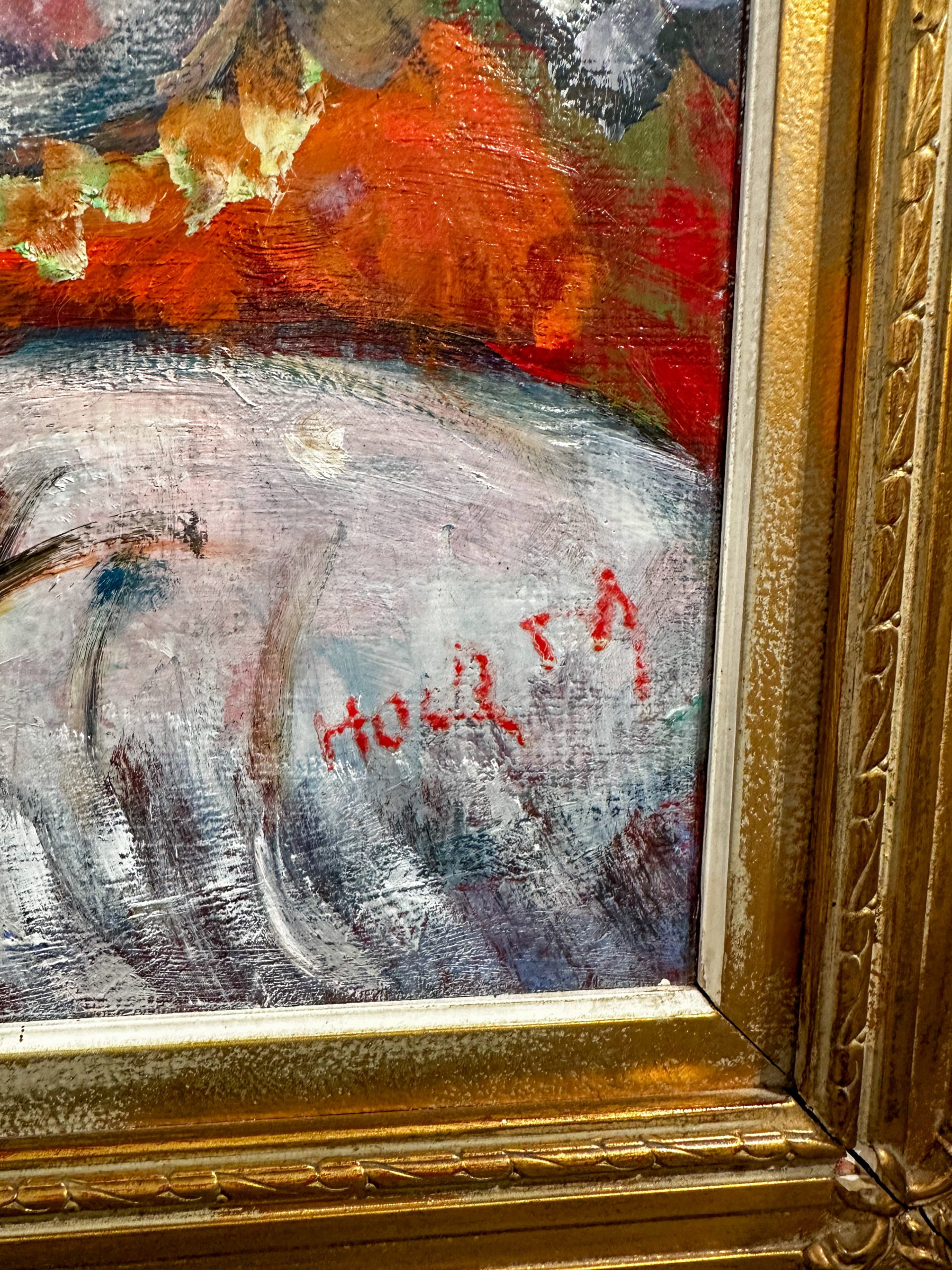 IMG_0808aurore morisse affaire conclue tableau marcel hocq peintre belge huile sur toile expressioniste naif couleurs 20e siècle poétique collection collectionneur