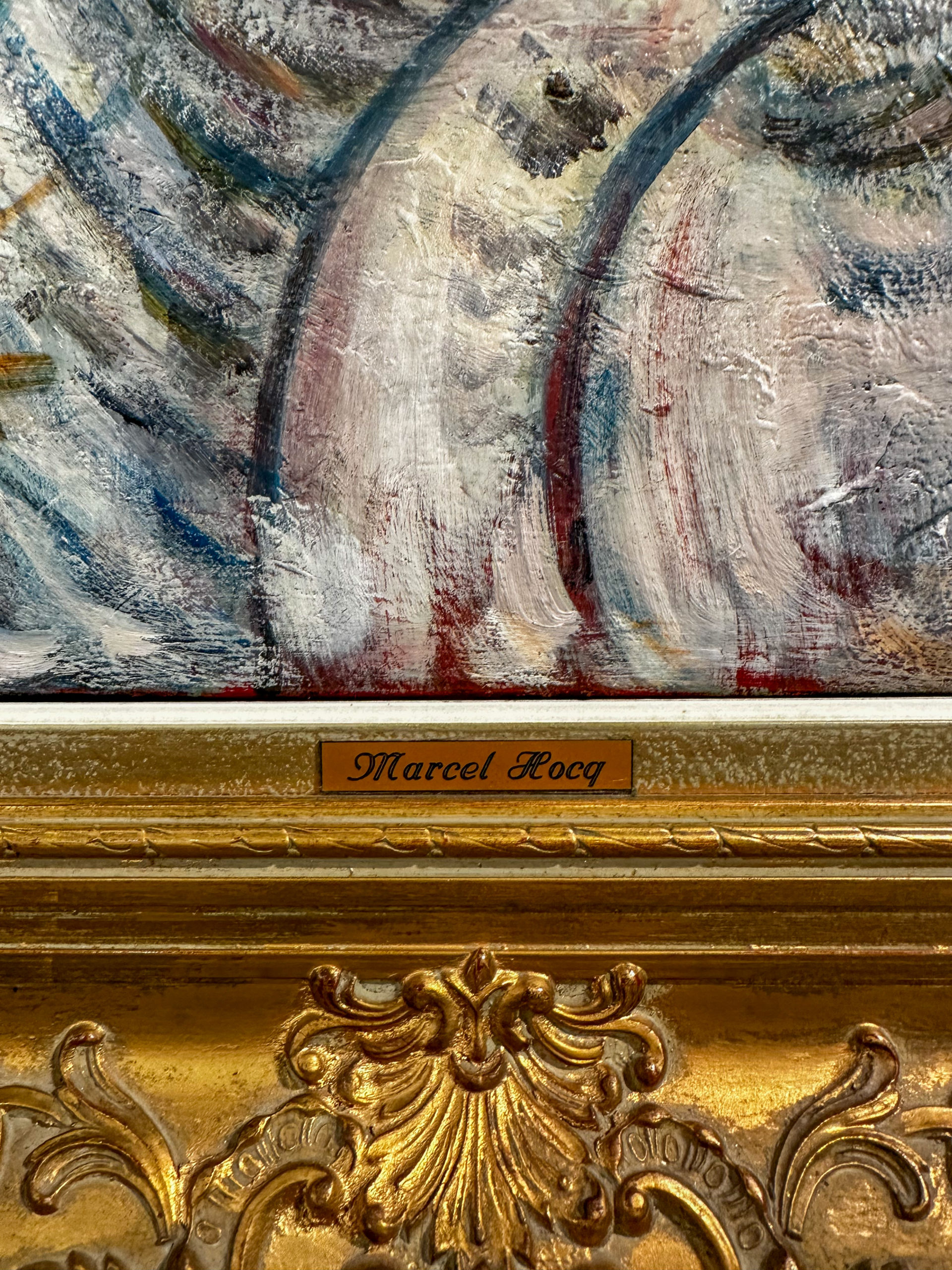 IMG_0809aurore morisse affaire conclue tableau marcel hocq peintre belge huile sur toile expressioniste naif couleurs 20e siècle poétique collection collectionneur