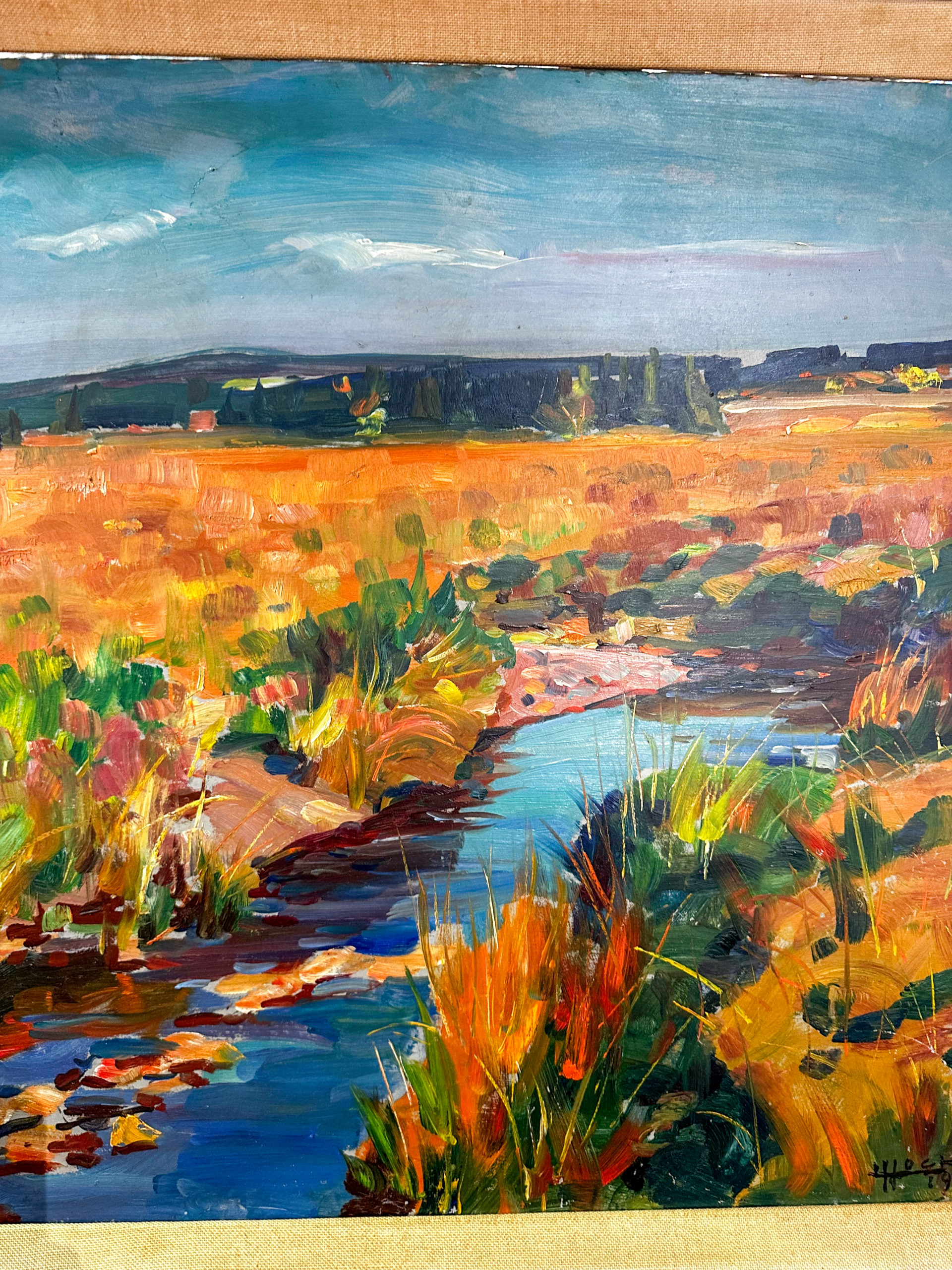 IMG_1485aurore morisse affaire conclue tableau lucien hock fagne paysage belge contemporain 20e siècle années 50 belgique collection décoration huile sur toile