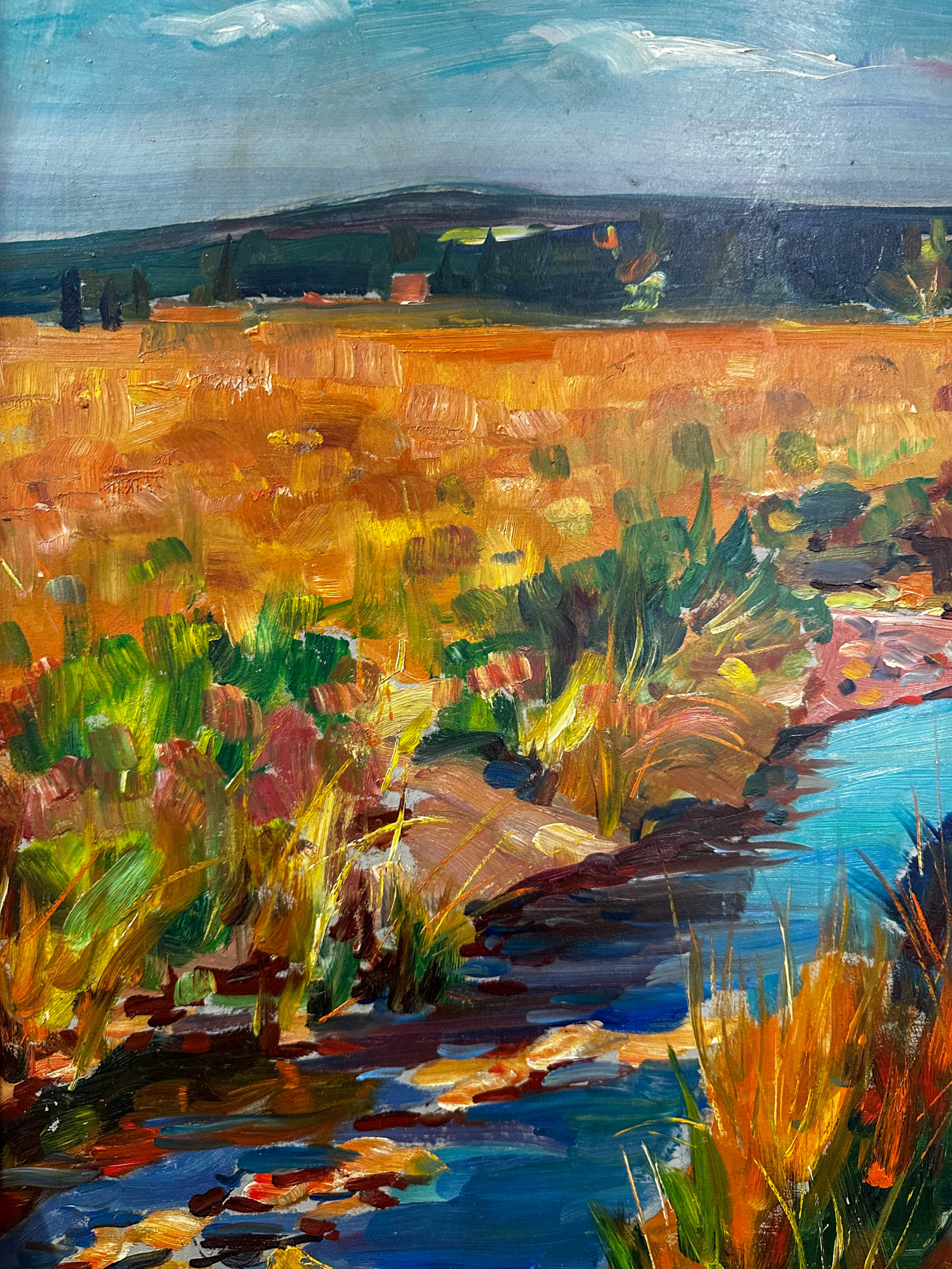 IMG_1487aurore morisse affaire conclue tableau lucien hock fagne paysage belge contemporain 20e siècle années 50 belgique collection décoration huile sur toile